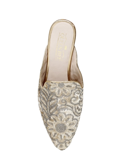 QUEEN BEE 10MM SEQUINED VELVET MULES