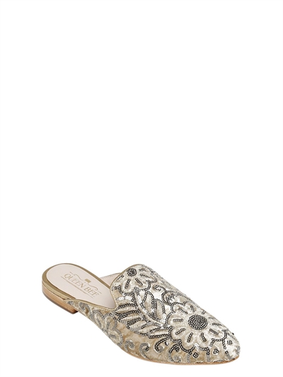 QUEEN BEE 10MM SEQUINED VELVET MULES