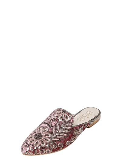 QUEEN BEE 10MM SEQUINED VELVET MULES