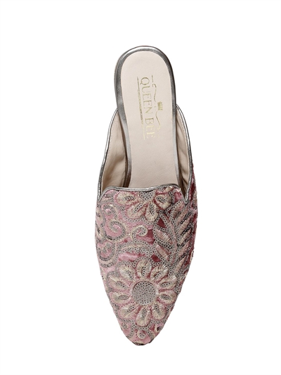 QUEEN BEE 10MM SEQUINED VELVET MULES