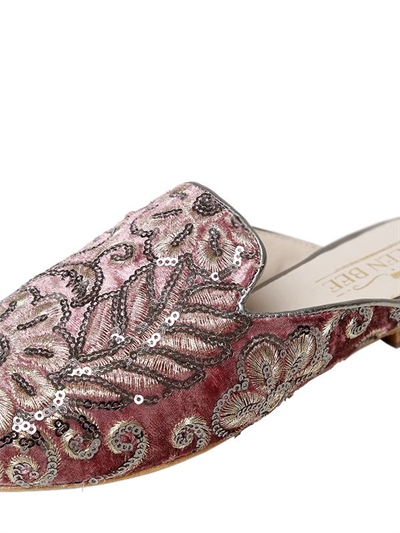 QUEEN BEE 10MM SEQUINED VELVET MULES