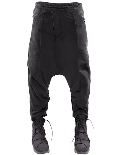 Demobaza Cropped Cotton Jersey Pants In Black | ModeSens