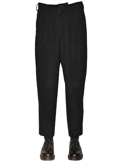 YOHJI YAMAMOTO SUEDED WOOL & ANGORA trousers,66I01V028-MQ2