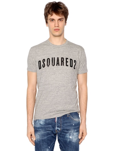 DSQUARED2 PRINTED COTTON JERSEY T-SHIRT,66I04Y009-ODU4TQ2