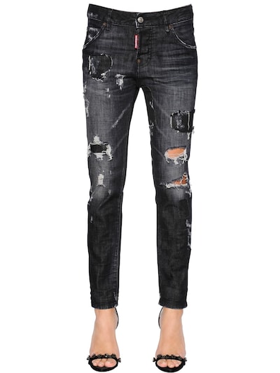 Dsquared2 Fade To Grey Cool Girl Denim Jeans In Washed Black