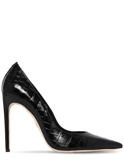 Dsquared2 110mm Croc Embossed Leather Pumps In Black