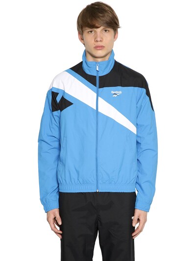 Reebok Nylon Track Jacket In Royal Blue | ModeSens