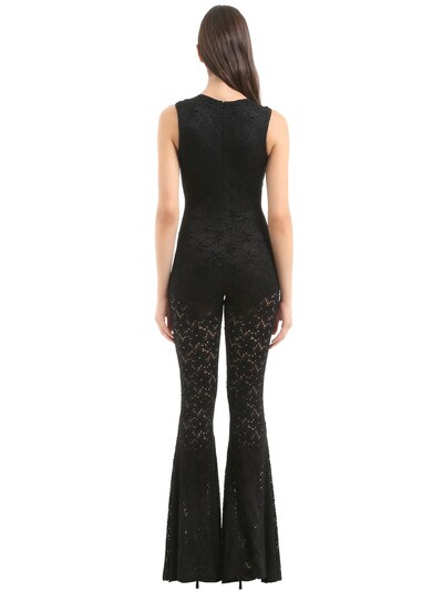 CC BY CAMILLA CAPPELLI Brushed Lace Stretch Flared Jumpsuit in Black ...