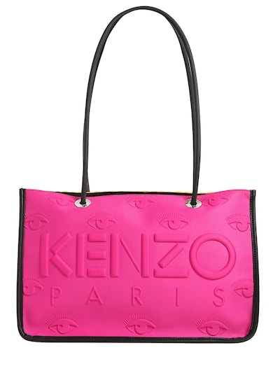Kenzo Kombo Embossed Neoprene Tote In Pink