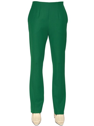 Marni Wool Gabardine Pants In Green