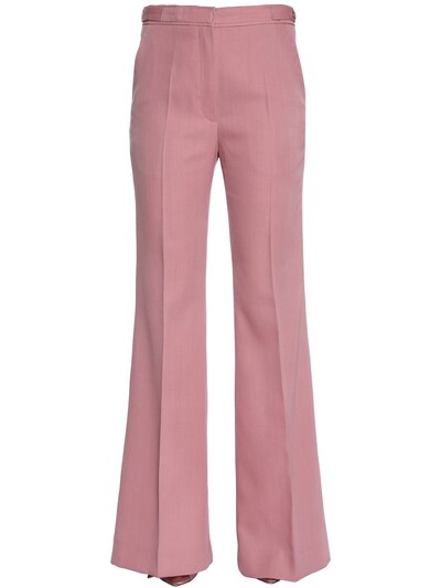 Rochas Cool Wool Flared Pants In Pink