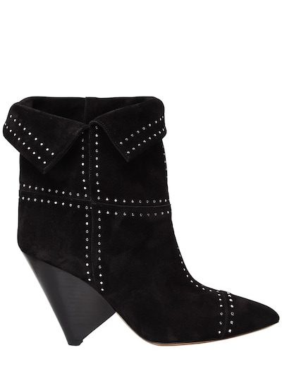 ISABEL MARANT 90MM LIZYNN STUDDED SUEDE ANKLE BOOTS,66I1K7004-MDFCSw2