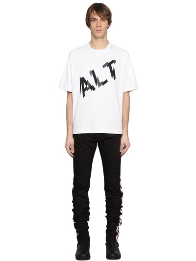 DIESEL ALT PRINTED COTTON JERSEY T-SHIRT