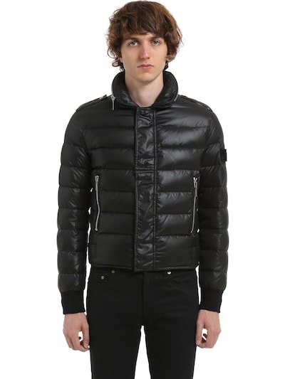 Saint Laurent Quilted Nylon Down Jacket In Black | ModeSens