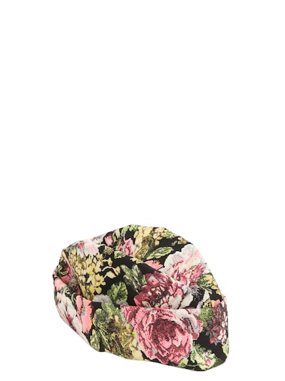 Federica Moretti Floral Jacquard Hat In Multicolor