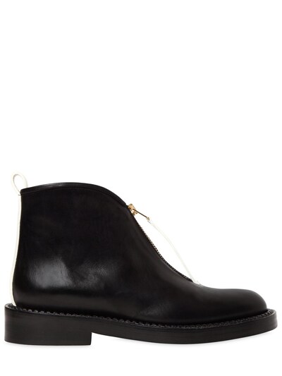 MARNI 30MM LEATHER ANKLE BOOTS,66I3EF004-WjFOOTY1