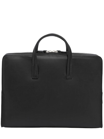 Bonastre Vegetable Tanned Leather Briefcase In Black
