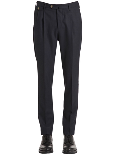 PT01 18CM ALFRED BROWN WOOL FABRIC PANTS