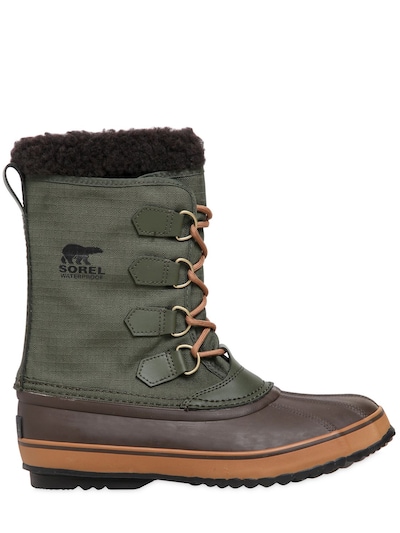 Sorel 1964 Pac Waterproof Nylon Boots In Army Green