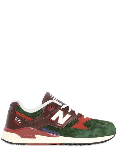 NEW BALANCE 530 LEATHER & SUEDE SNEAKERS,66I4OW003-UldB0