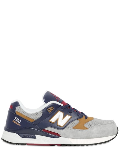 NEW BALANCE 530 LEATHER & SUEDE SNEAKERS,66I4OW003-UldC0