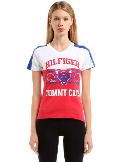 Tommy Hilfiger Hilfiger Tomcats Cotton T-shirt In Red/white