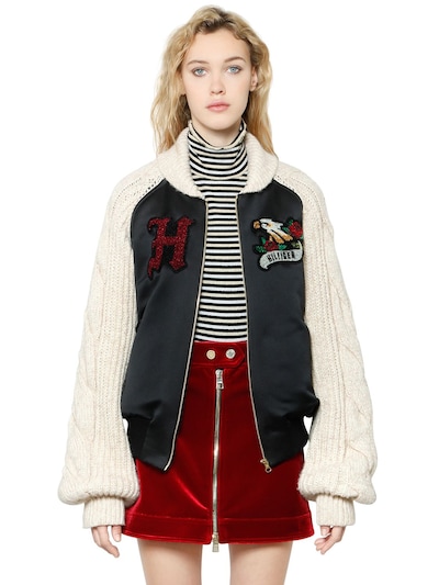 tommy hilfiger satin bomber jacket