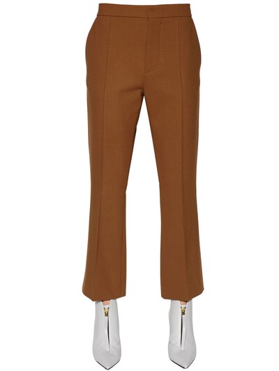 Marni Double Viscose & Wool Blend Pants In Brown