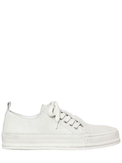 Ann Demeulemeester 20mm Suede Sneakers In Off White