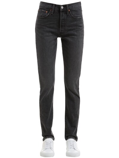 Levi's 501 Skinny Stretch Cotton Denim Jeans In Black
