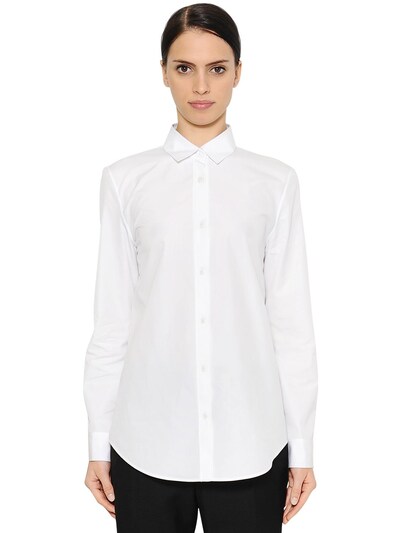 Jil Sander Cotton Poplin Shirt In White