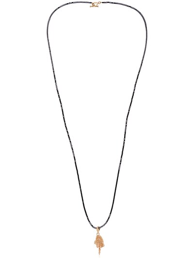 Luis Morais To The Bone Necklace In Grey/gold