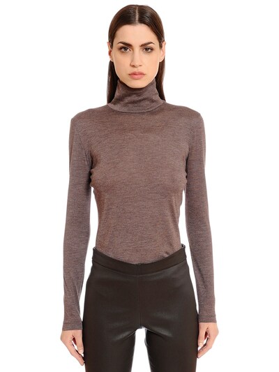 Akris Cashmere & Silk Knit Sweater In Brown