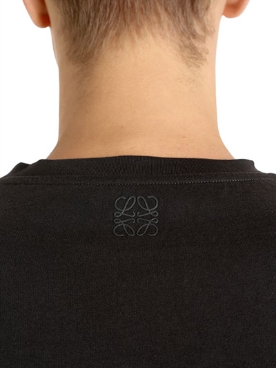 LOEWE DOG PRINT LOEWE COTTON JERSEY T-SHIRT, WASHED BLACK