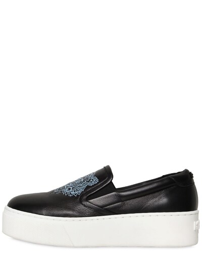 KENZO 40MM TIGER LEATHER SLIP-ON trainers,66I73S002-NzY1