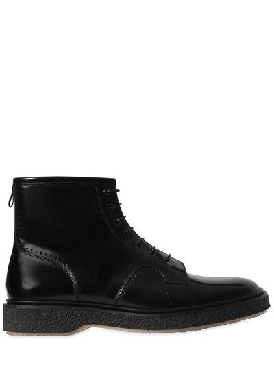 Adieu Polished Leather Boots In Black