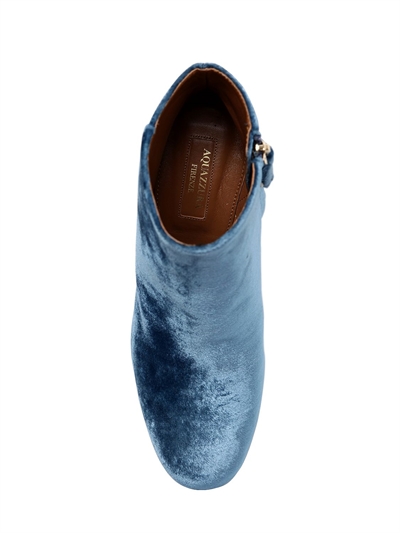 AQUAZZURA 85MM BROOKLYN VELVET ANKLE BOOTS