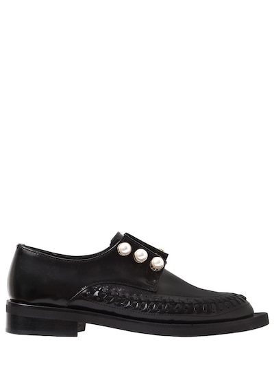 Coliac 20mm Rugby Piercing Leather Shoes In Black