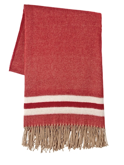 Dsquared2 Oversized Fringed Wool Scarf In Red