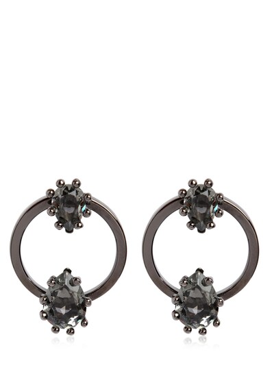 Dsquared2 Jeweled Hoop Earrings In Silver