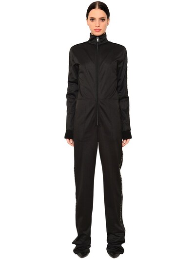 Givenchy Neoprene Jumpsuit W/ Logo Bands In Black | ModeSens