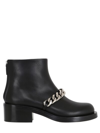 GIVENCHY 50MM LAURA CHAINED LEATHER ANKLE BOOTS,66IA8M004-MDAx0