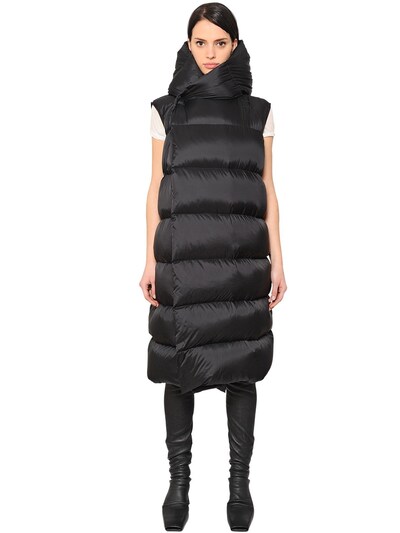 RICK OWENS Oversized Down-Quilted Puffer Vest in Black | ModeSens