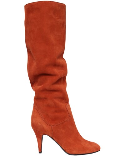 Casadei 80mm Suede Boots In Orange