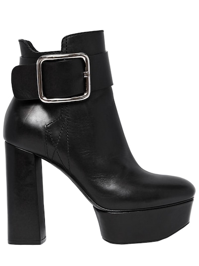 Casadei 120mm Elena Perminova Leather Boots, Black In Black