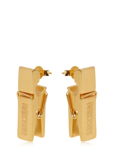 gold clothespin earrings