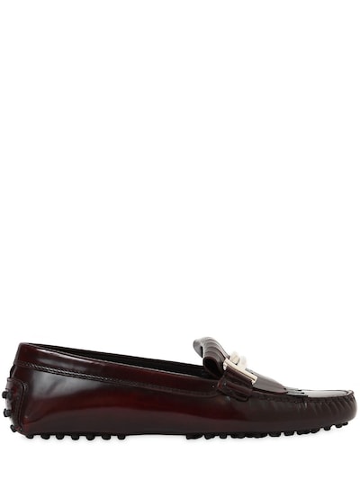 TOD'S GOMMINO DOUBLE T FRINGED LEATHER LOAFERS,66IAT8002-MDk0Ng2