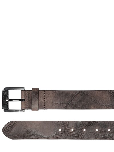 Diesel 40mm Vintage Effect Leather Belt In Brown | ModeSens