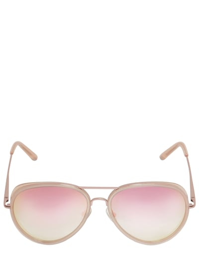 Linda Farrow Matthew Williamson Mirrored Sunglasses In Pink