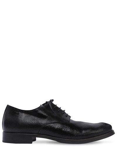 Alexander Wang Crackle Leather Derby Lace-up Shoes In Black
